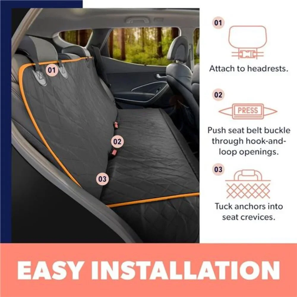 Dog Car Seat Cover for Back Seat - Waterproof Pet Back Seat Cover for Trucks